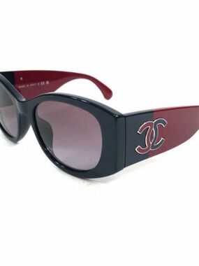 Two-Tone Black and Red Sunglasses